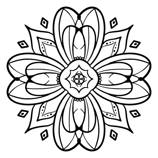 Indischer Mandala-Blumenstrich PNG-Design