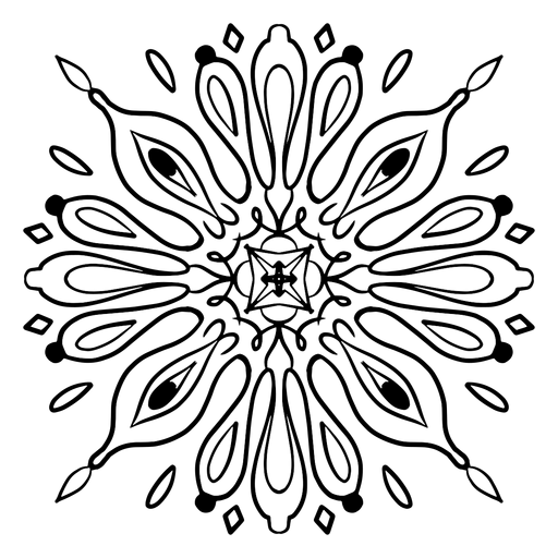 Indian mandala flower complex stroke PNG Design