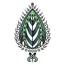 Indische Mandalablatthand gezeichnet PNG-Design