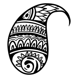 Trazo complejo curvo de hoja de mandala indio Diseño PNG