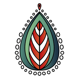 Dibujado a mano mandala indio hoja tres tonos Diseño PNG