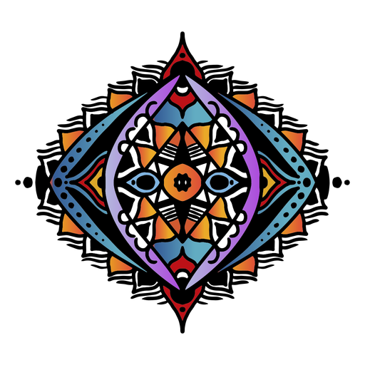 Indische Mandala ovale Hand gezeichnet PNG-Design