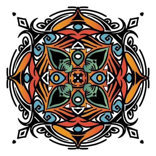 Indische Mandala quadratische komplexe Hand gezeichnet PNG-Design