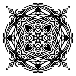 Komplexer Schlaganfall des indischen Mandala-Quadrats PNG-Design