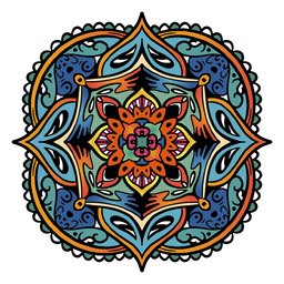 Indian mandala square simple hand drawn PNG Design