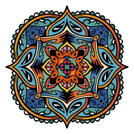 Indian mandala square simple hand drawn - Transparent PNG ...