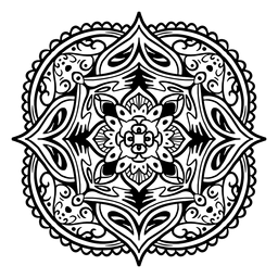 Einfacher Strich des indischen Mandala-Quadrats PNG-Design