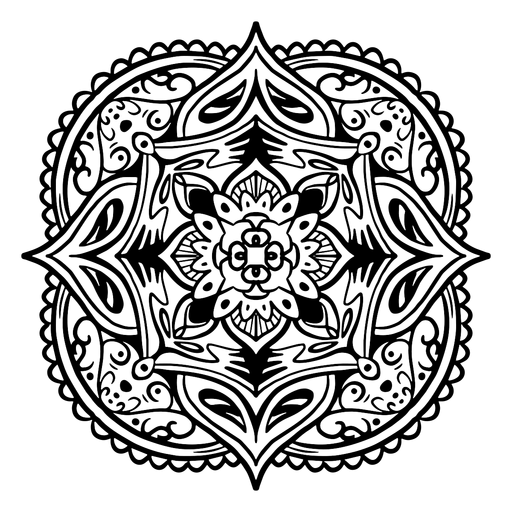 Indian mandala square simple stroke
