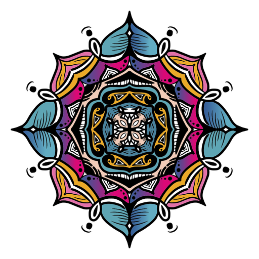 Indisches Mandala-Quadrat gekippte Hand gezeichnet PNG-Design