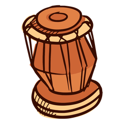 Instrumento musical indiano dholak desenhado à mão Desenho PNG
