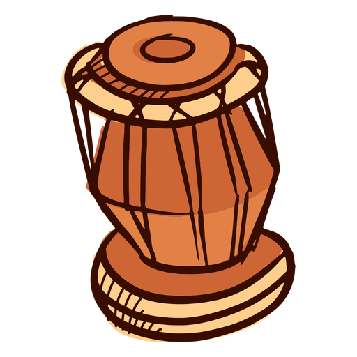 Indian musical instrument dholak hand drawn PNG Design
