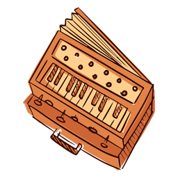 Harmonium de instrumento musical indiano desenhado à mão Desenho PNG