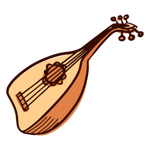 Indische Musikinstrument Pipa Hand gezeichnet PNG-Design