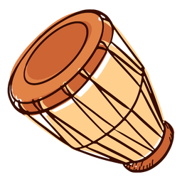 Pongo de instrumento musical indiano inclinado desenhado à mão Desenho PNG