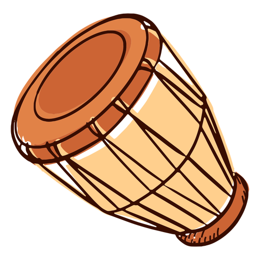Instrumento musical indio pongo inclinado dibujado a mano