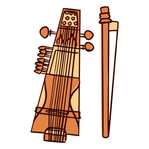 Instrumento musical indio sarangi dibujado a mano Diseño PNG