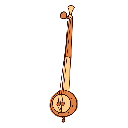 Instrumento musical indiano tanpura desenhado ? m?o Desenho PNG