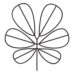 Hoja geométrica elíptica gruesa seis trazos Diseño PNG