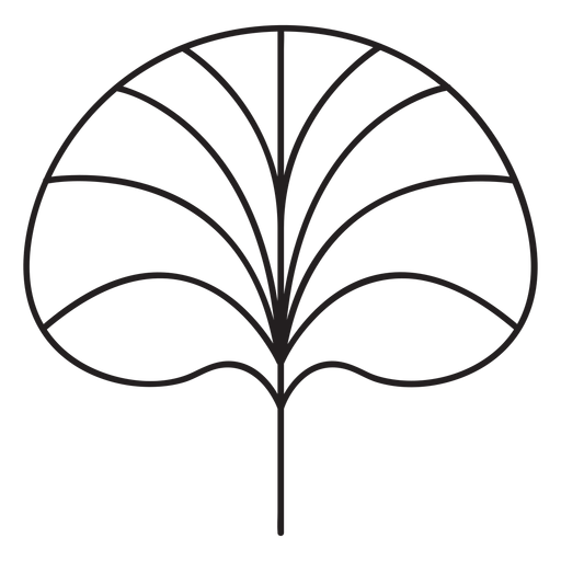 Leaf geometric lotus leaf stroke PNG Design