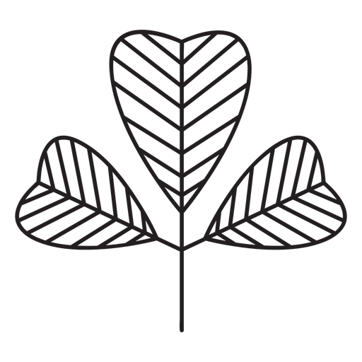 Leaf geometric thick heart shaped lined stroke PNG Design