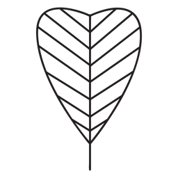 Hoja geométrica gruesa en forma de corazón único trazo Diseño PNG