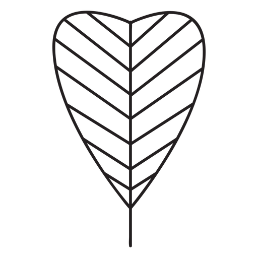 Folha geométrica espessa em forma de coração único golpe Desenho PNG