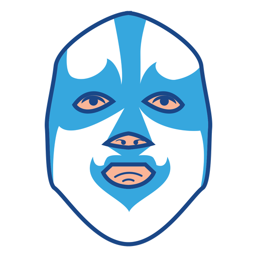 Máscara azul frontal plana Diseño PNG
