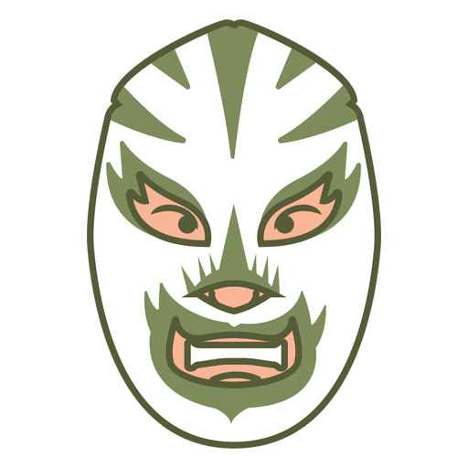 Máscara frontal verde voltada para o plano Desenho PNG
