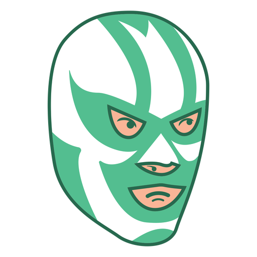 Máscara verde derecha plana Diseño PNG