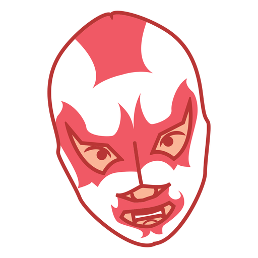 Máscara frontal vermelha voltada para o flat irritado Desenho PNG