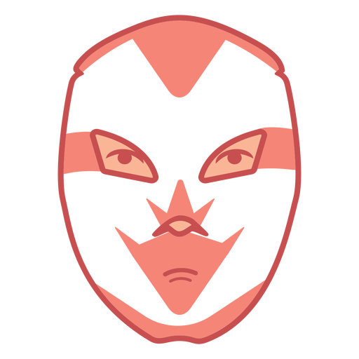 Máscara roja frente a la calma plana Diseño PNG
