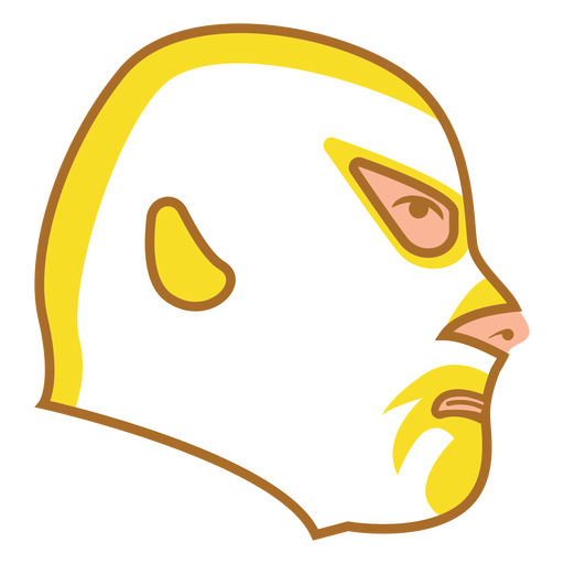 Mask yellow right facing flat PNG Design