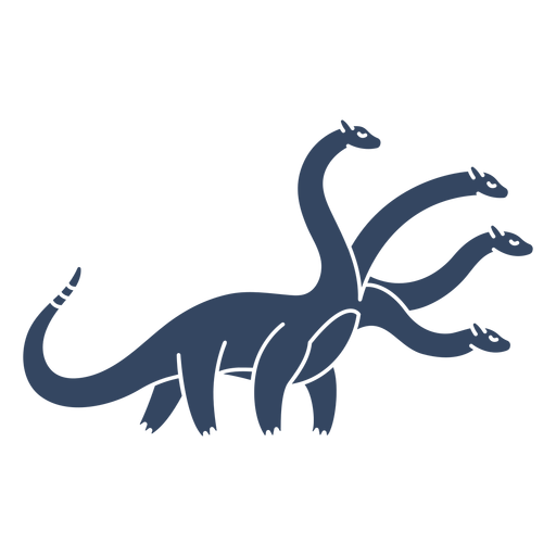 Monstruo dinosaurio de cuatro cabezas Diseño PNG