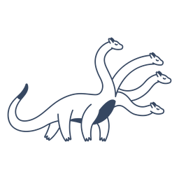 Golpe de dinossauro de quatro cabeças de monstro Desenho PNG