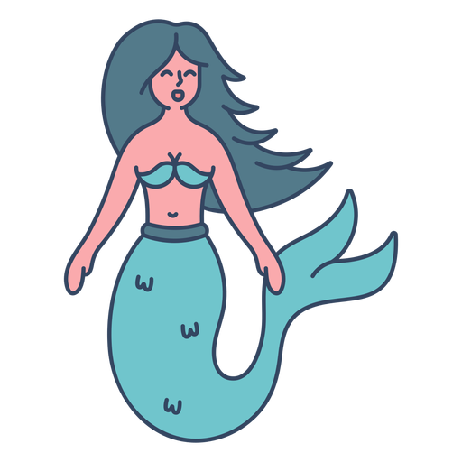 Monster mermaid flat PNG Design