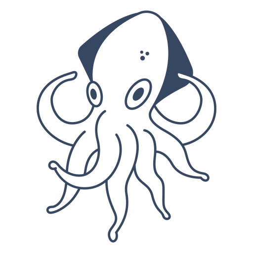 Monster Octopus Schlaganfall PNG-Design