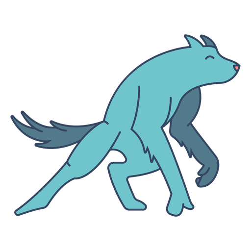 Monster Wolf wie flach PNG-Design