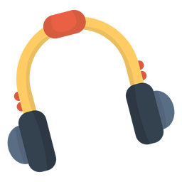 Auriculares de música planos Diseño PNG