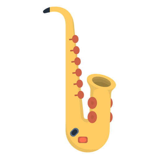 Musiksaxophon flach PNG-Design