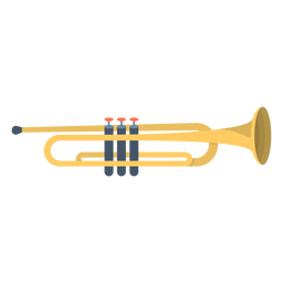 Trompeta musical plana Diseño PNG