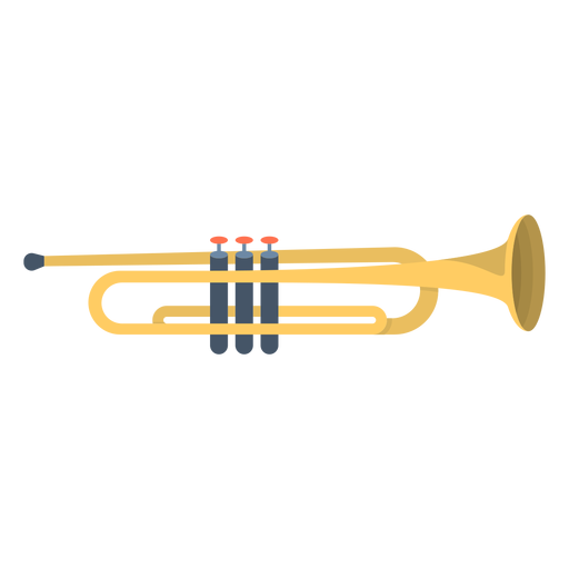 Trompeta musical plana Diseño PNG