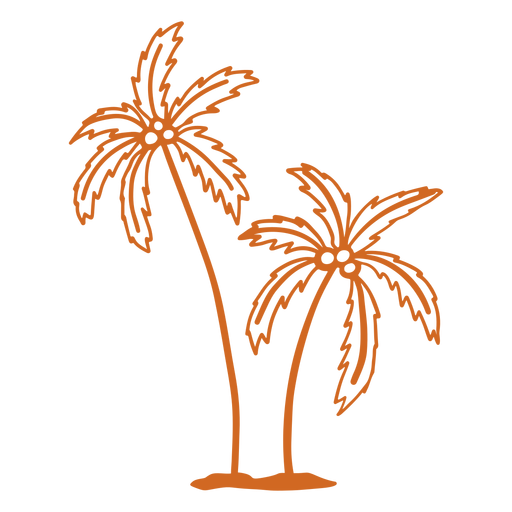 Palmeira de coqueiro desenhada ? m?o Desenho PNG