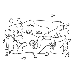 Papierschnitt Szene Eichhörnchen Schlaganfall PNG-Design