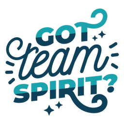 Team spirit lettering Transparent PNG