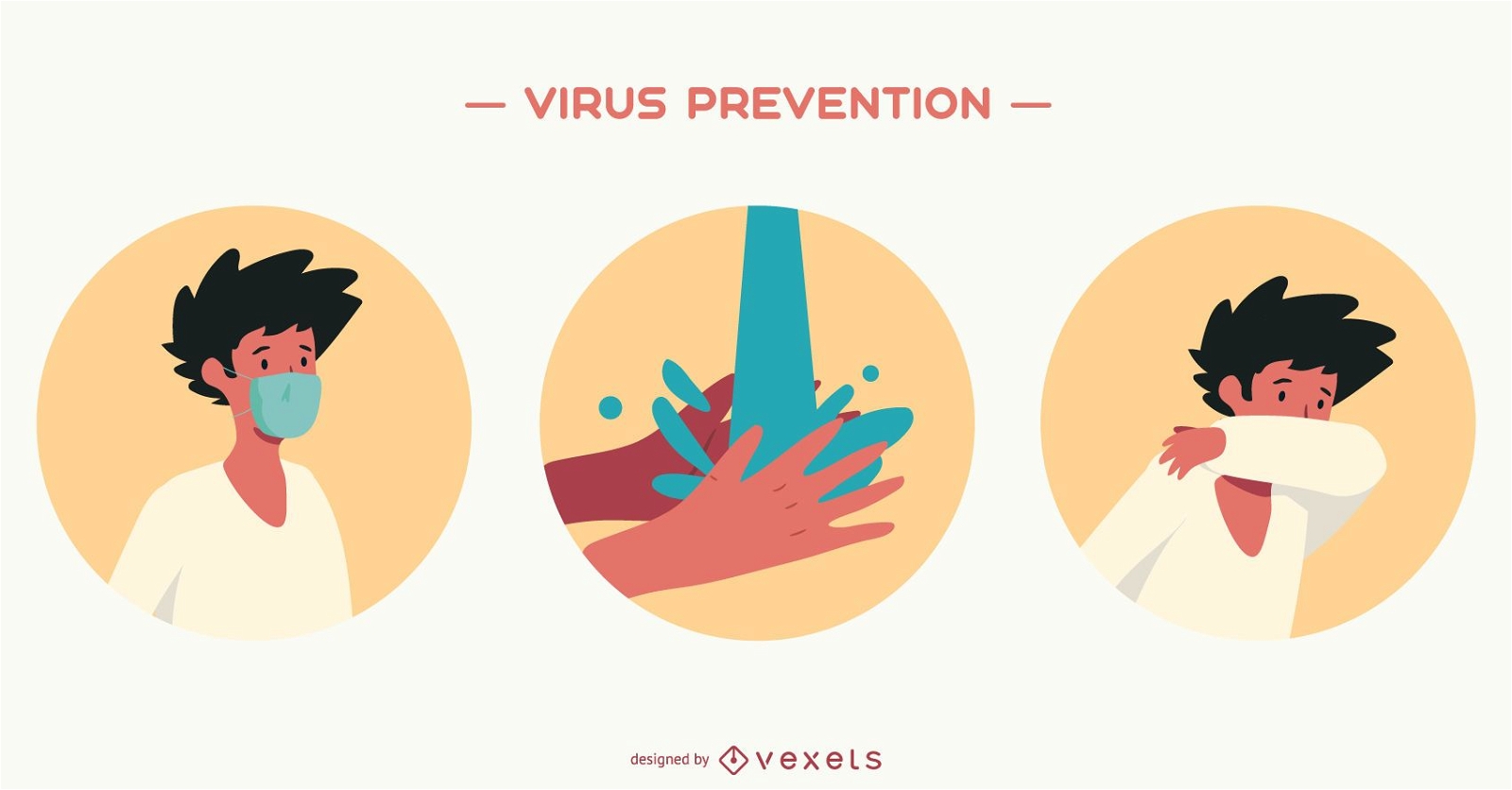 Illustrationssatz zur Virusprävention
