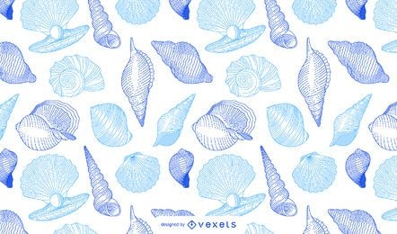 Diseño de patrón de conchas marinas