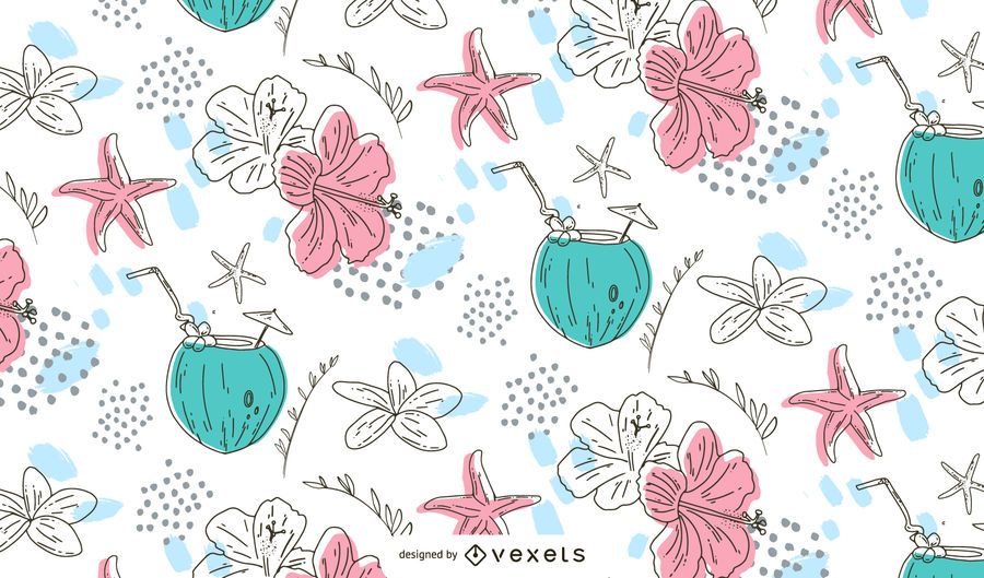 Hand drawn summer pattern Hand drawn summer pattern