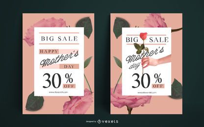 Mother's day floral poster set