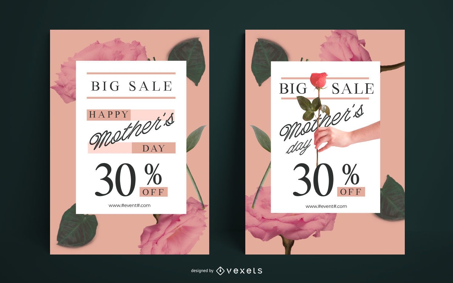Mother's day floral poster set