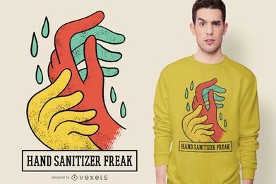 Design de t-shirt desinfetante para as mãos Freak